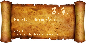 Bergler Hermiás névjegykártya